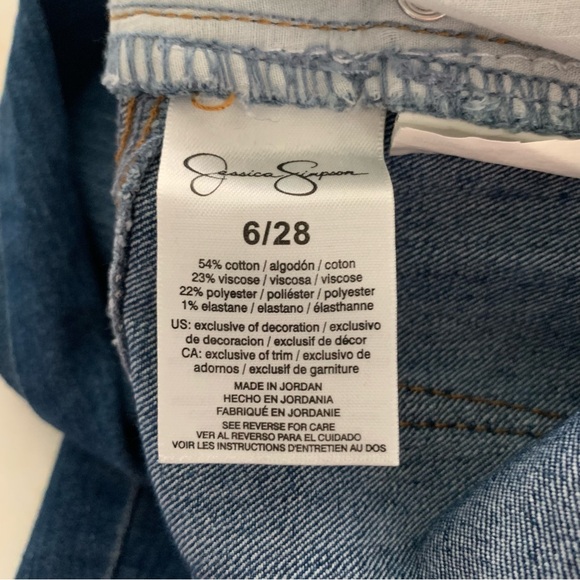 Jessica Simpson Womens 6/28 Jeans Rolled Crop Skinny Medium Blue Wash Low Rise - Picture 8 of 9
